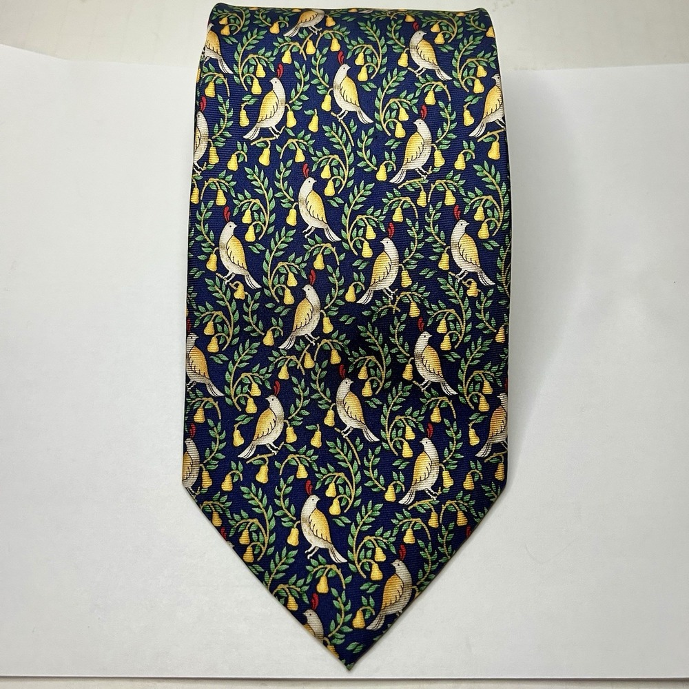 Alynn Neckwear 'Partridge In A Peartree' 100% Silk Tie Christmas American